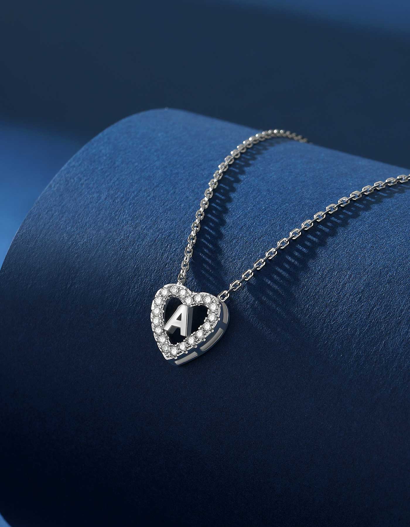 MomentWish Heart Initial Pendant Necklace