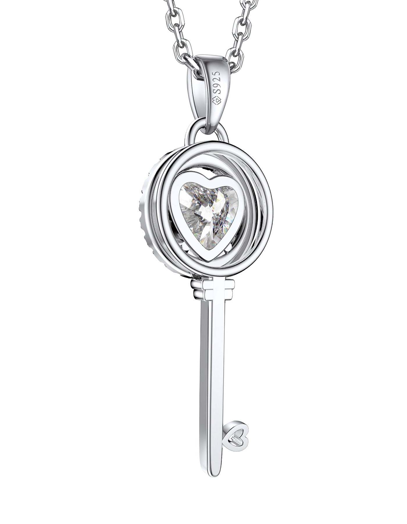 MomentWish Heart Key Pendant Necklace