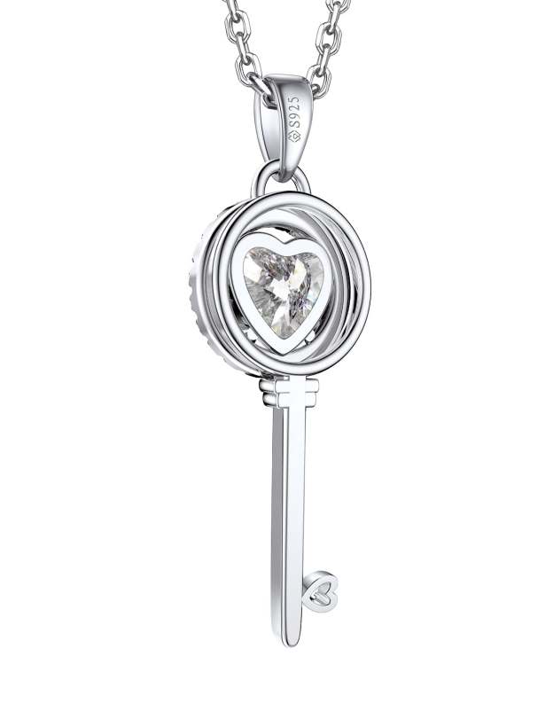 MomentWish Heart Key Pendant Necklace
