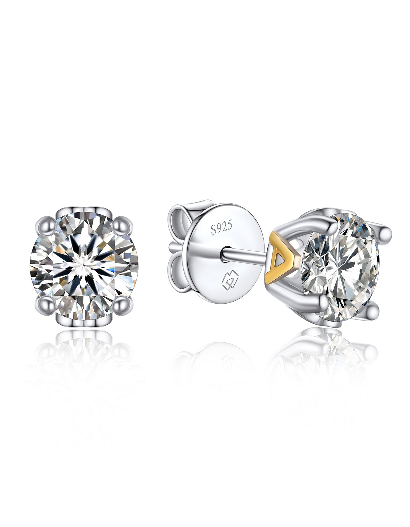 MomentWish Initial Moissanite Stud Earrings For Women