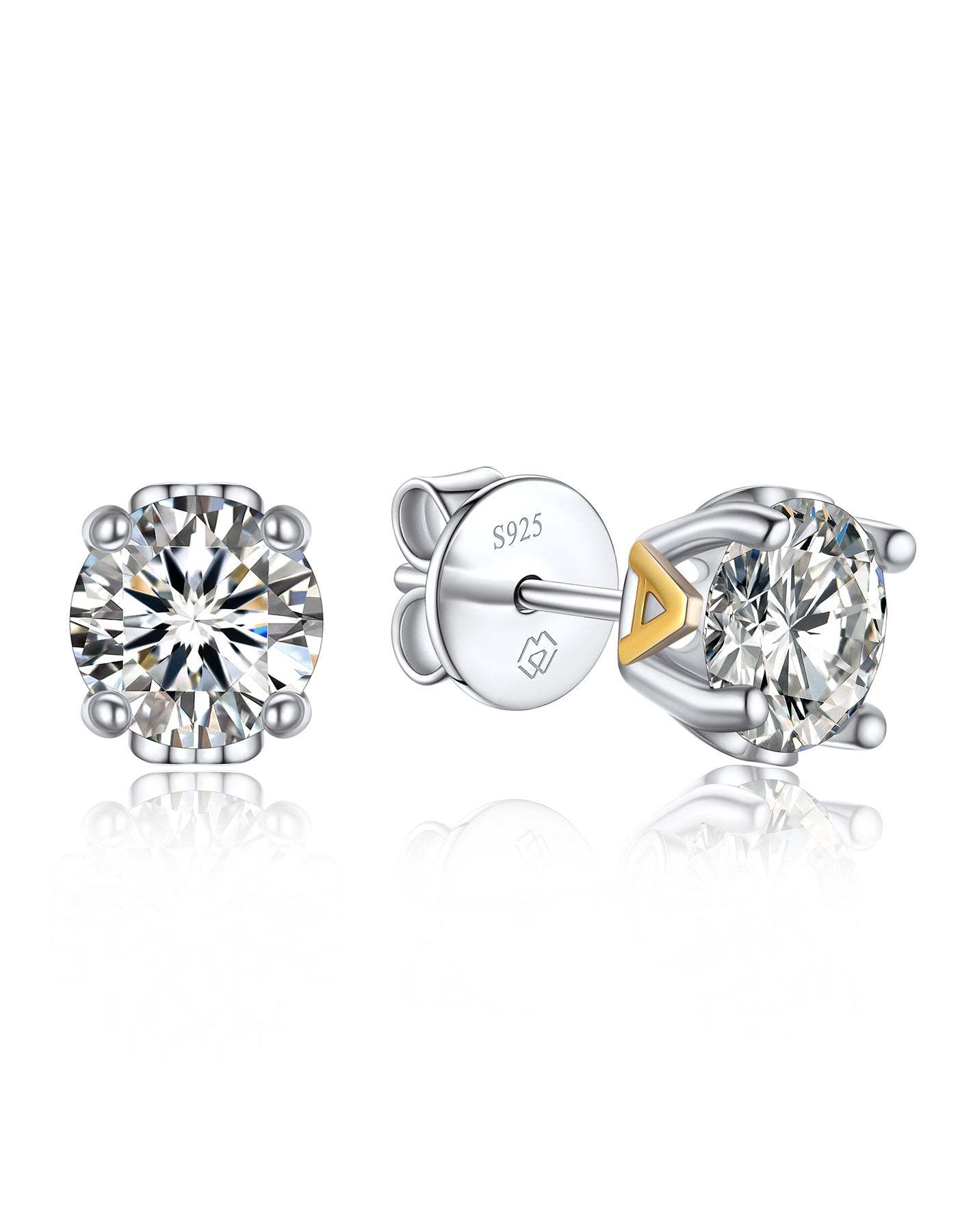 MomentWish Initial Moissanite Stud Earrings For Women