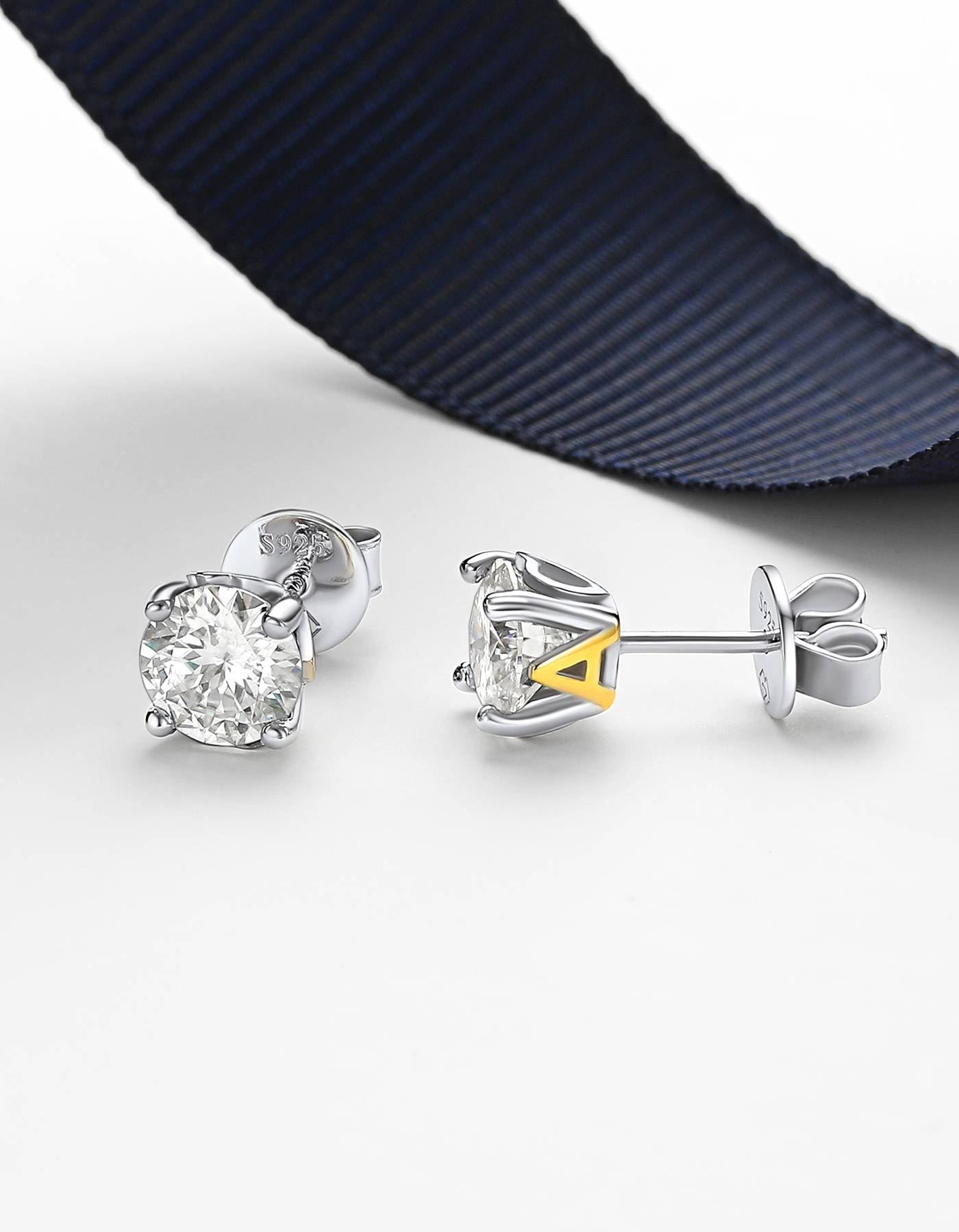MomentWish Initial Moissanite Stud Earrings