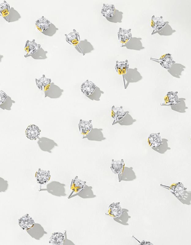 MomentWish Initial Stud Earrings 