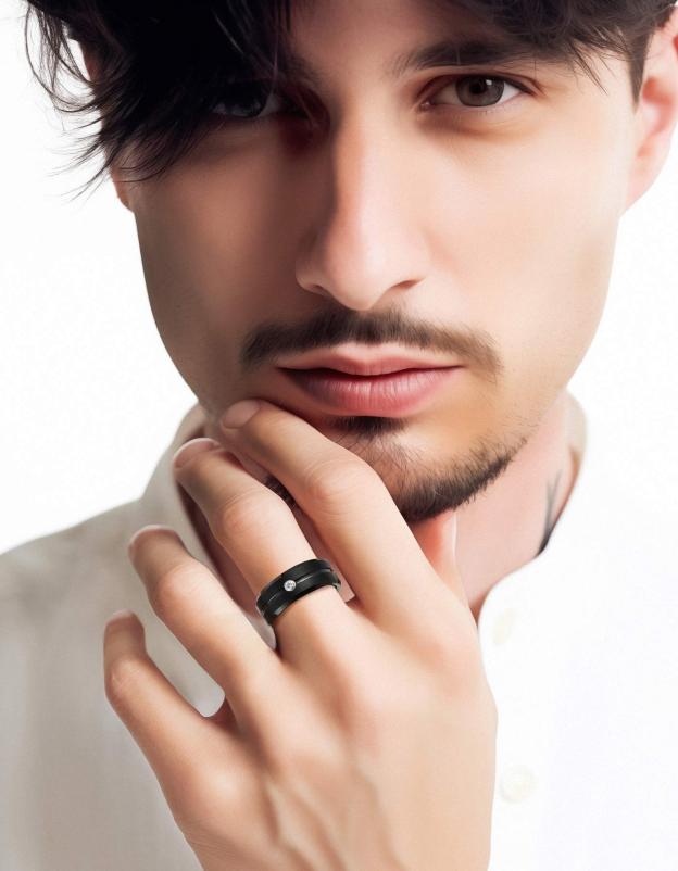 MomentWish Moissanite Tungsten CarbideRing