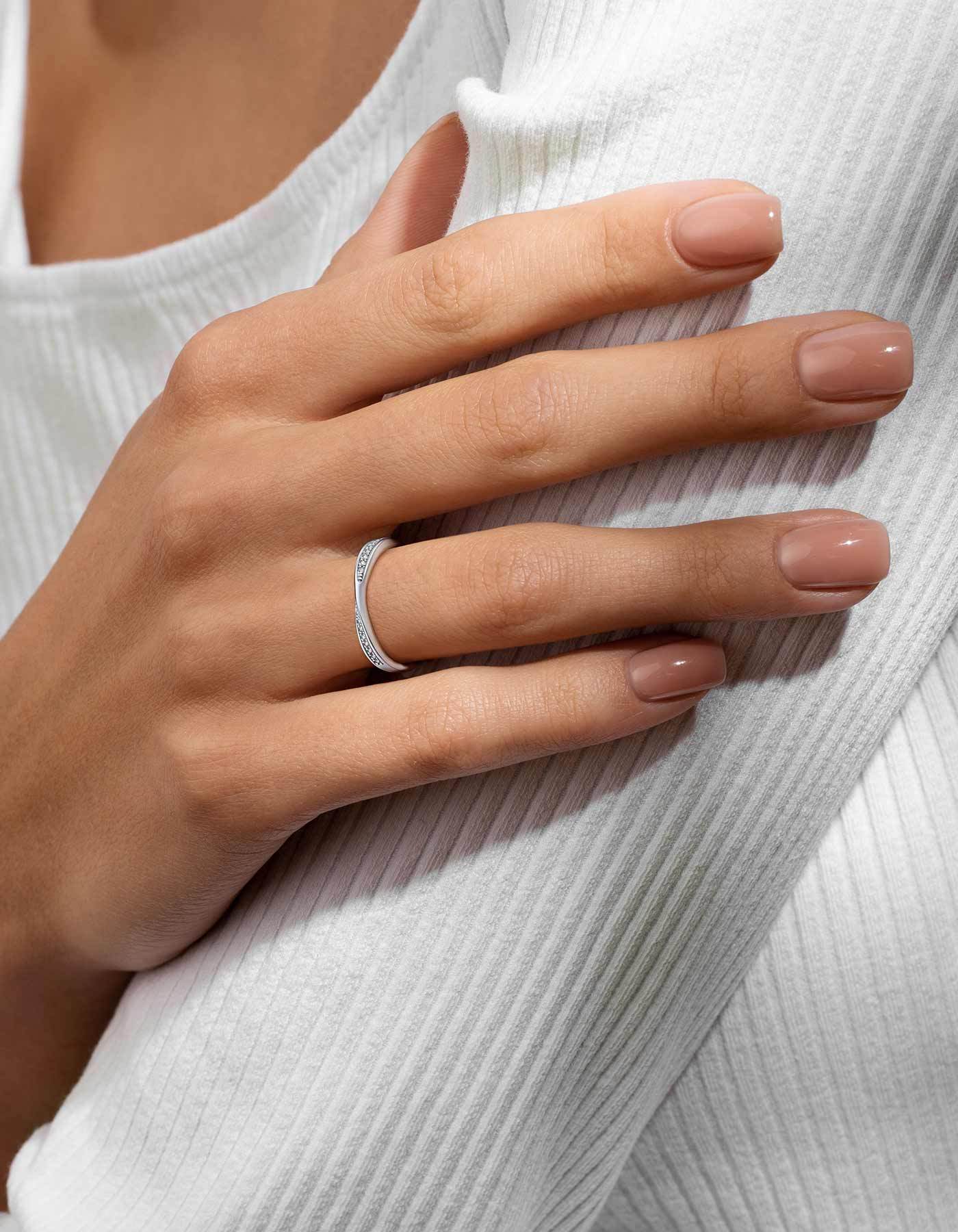 MomentWish Moissanite Wedding Band For Women