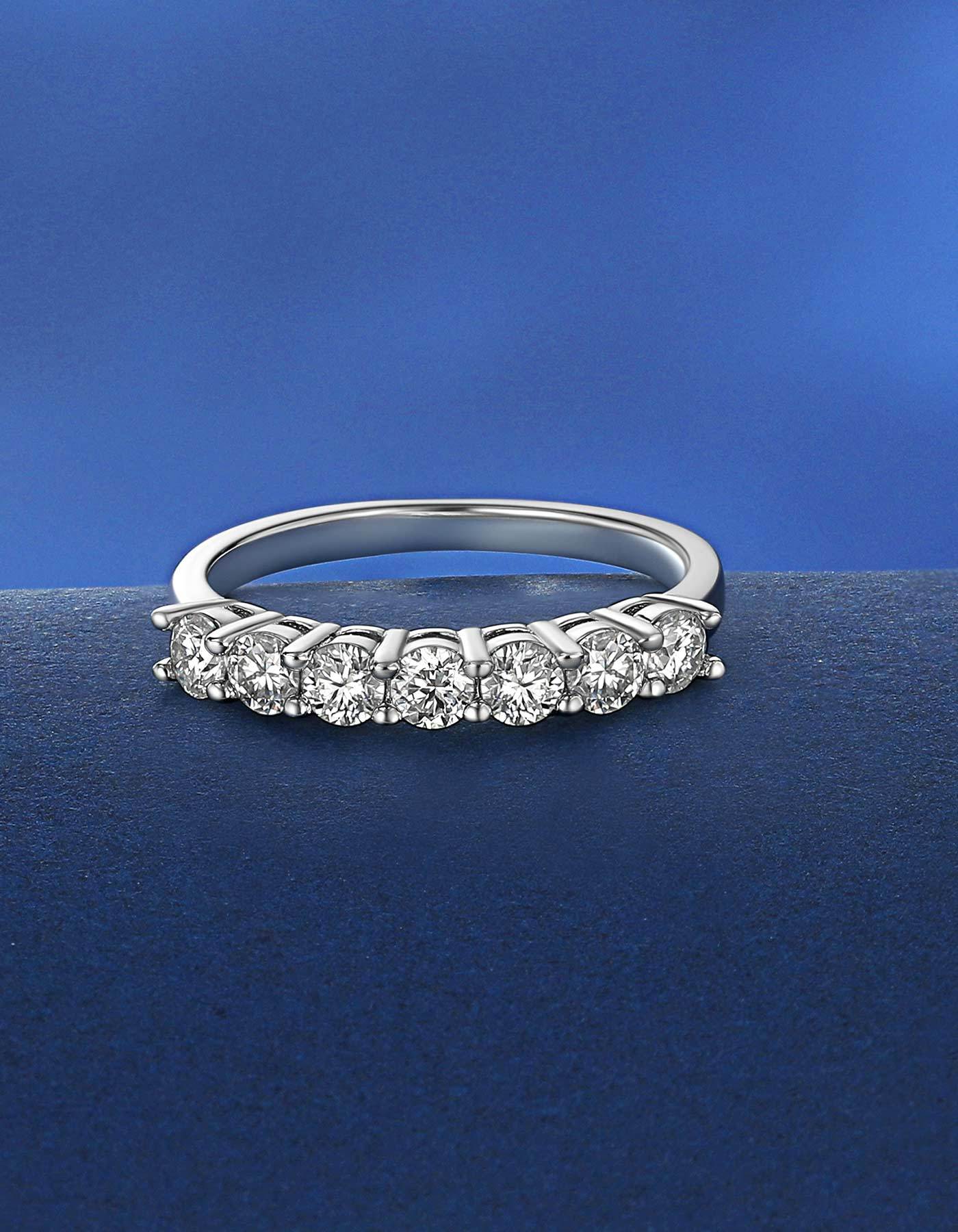 MomentWish Moissanite Wedding Band Rings