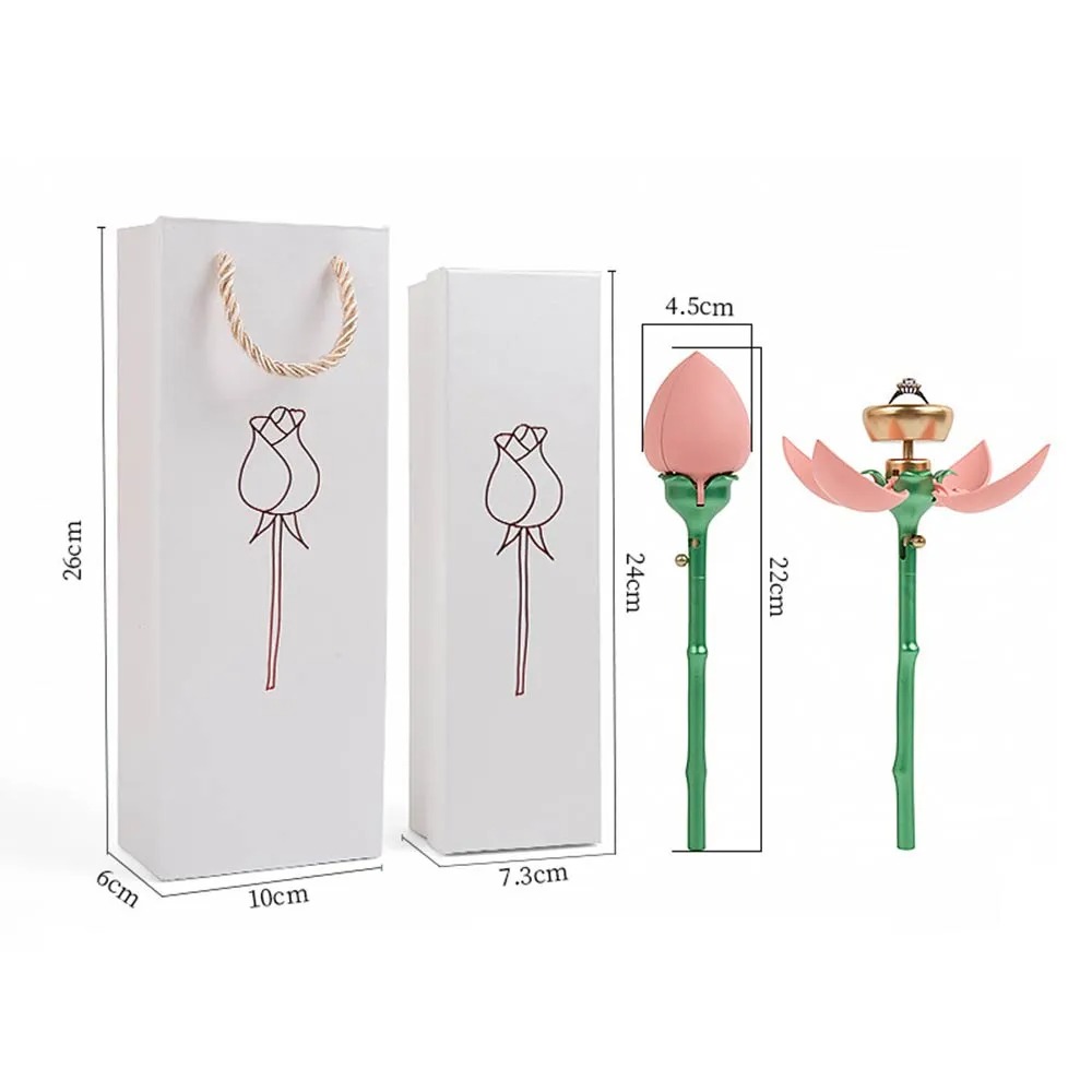 MomentWish Pink Rose Ring Box Details-Size