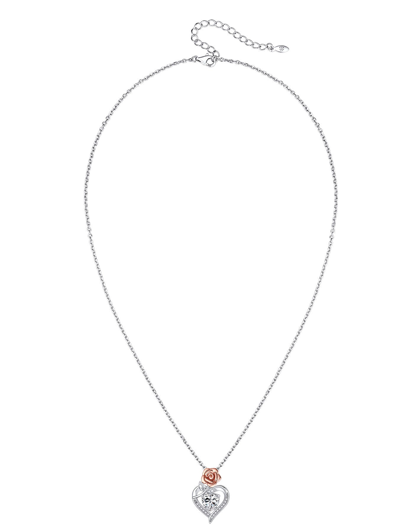 MomentWish Rose Cross Pendant Necklace