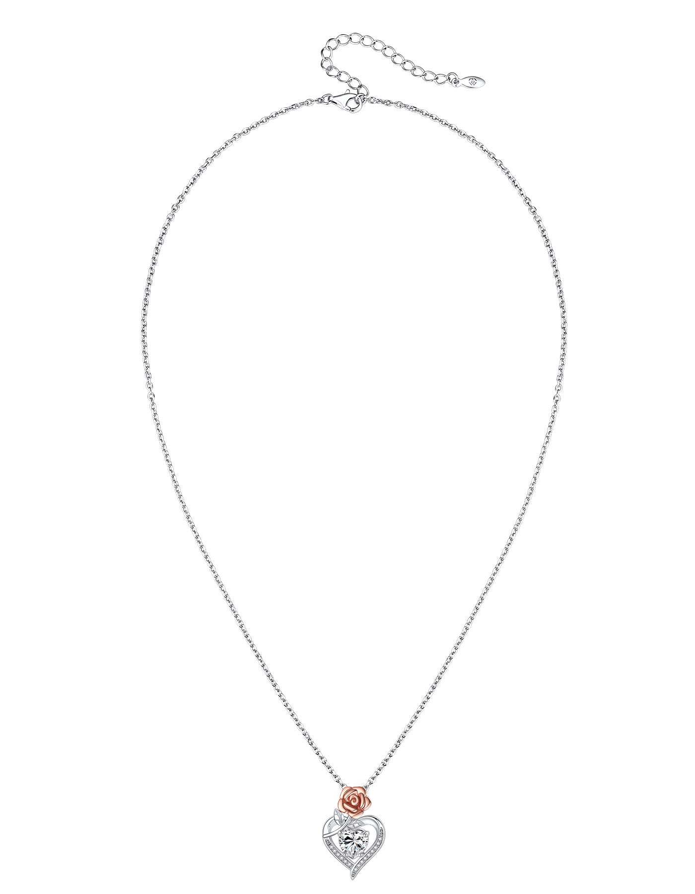 MomentWish Rose Cross Pendant Necklace