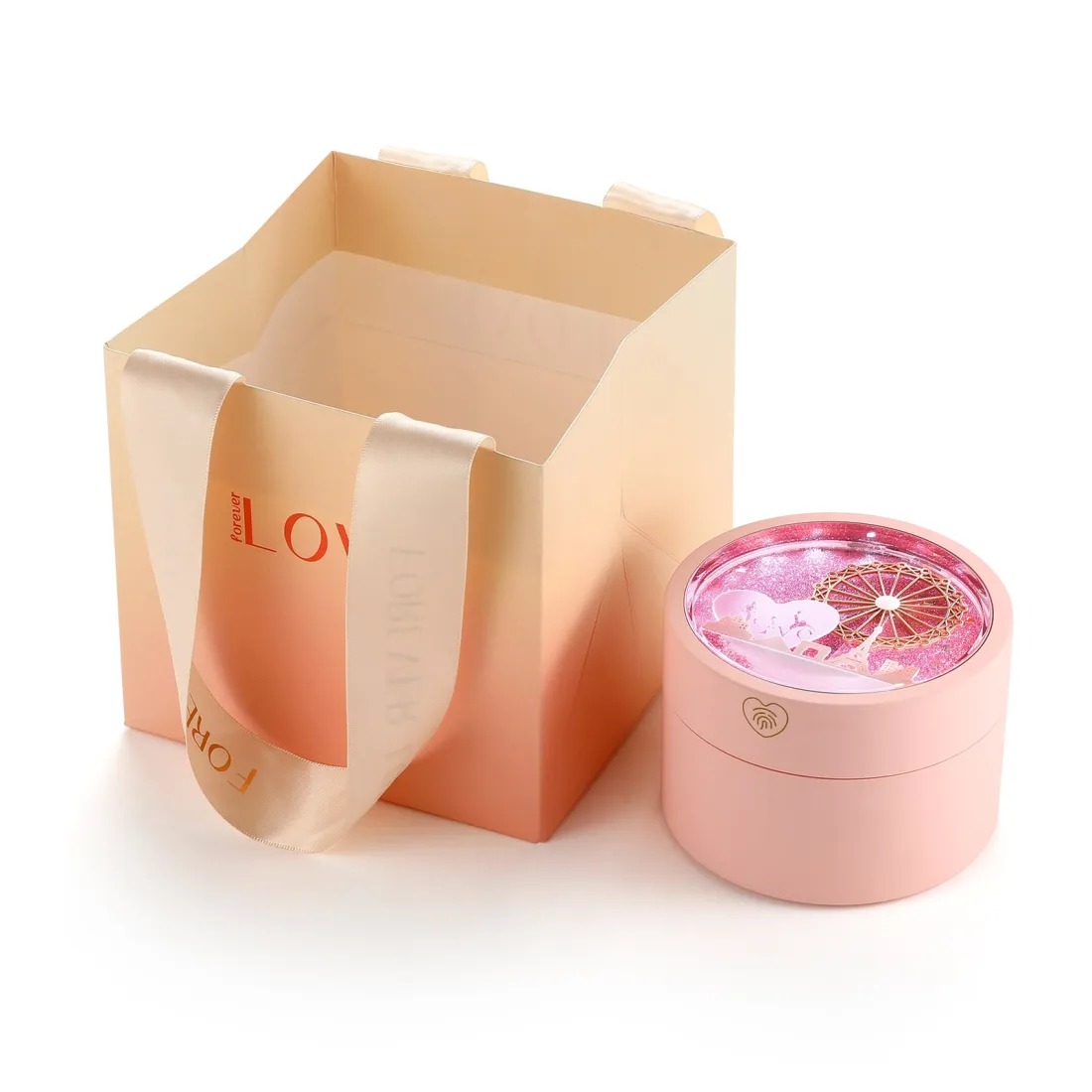 MomentWish Sparkling Pink Ferris Wheel Jewelry Gift Box-01