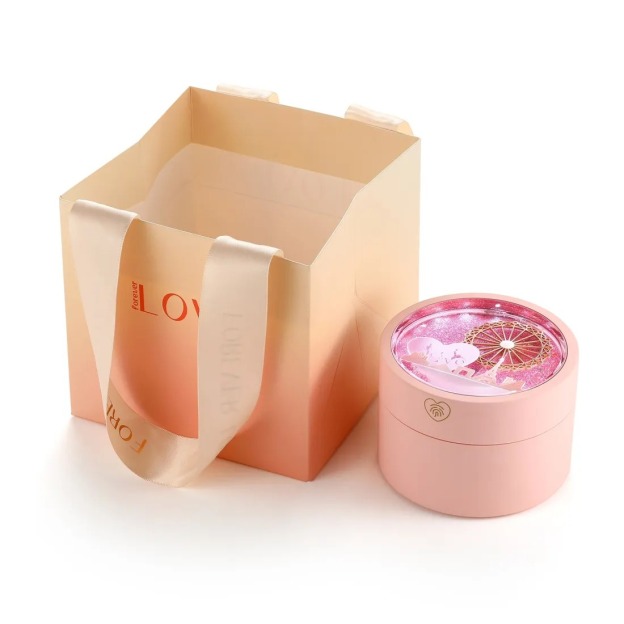 MomentWish Sparkling Pink Ferris Wheel Jewelry Gift Box-01
