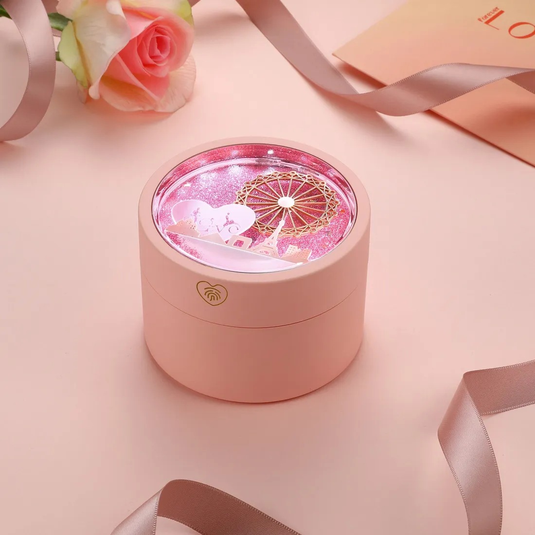 MomentWish Sparkling Pink Ferris Wheel Jewelry Gift Box-02
