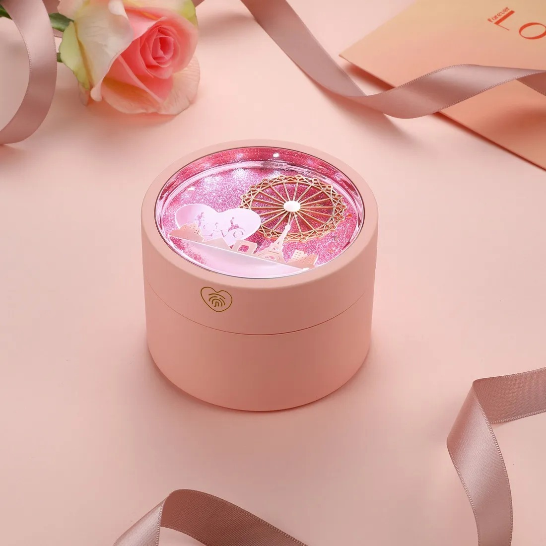 MomentWish Sparkling Pink Ferris Wheel Jewelry Gift Box-02
