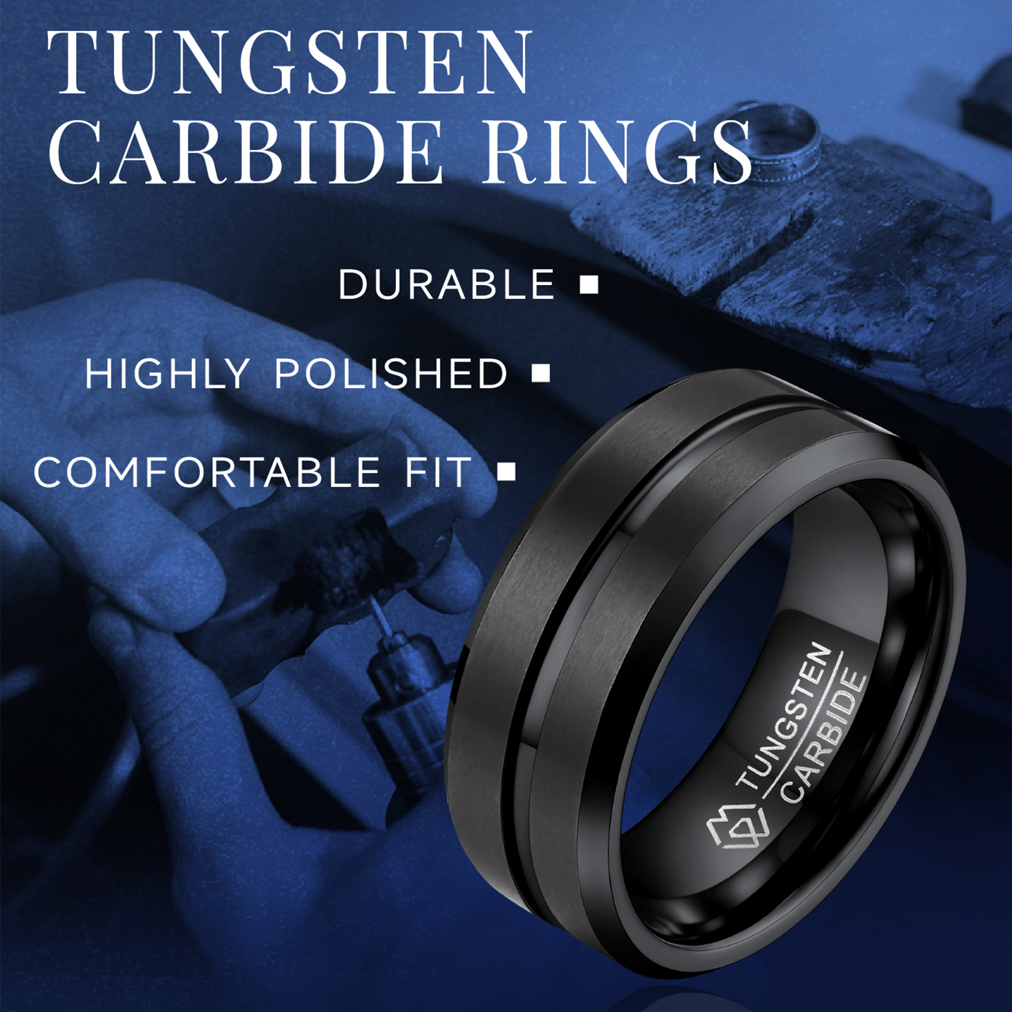 Tungsten Carbide Wedding Ring Details - Ring Design