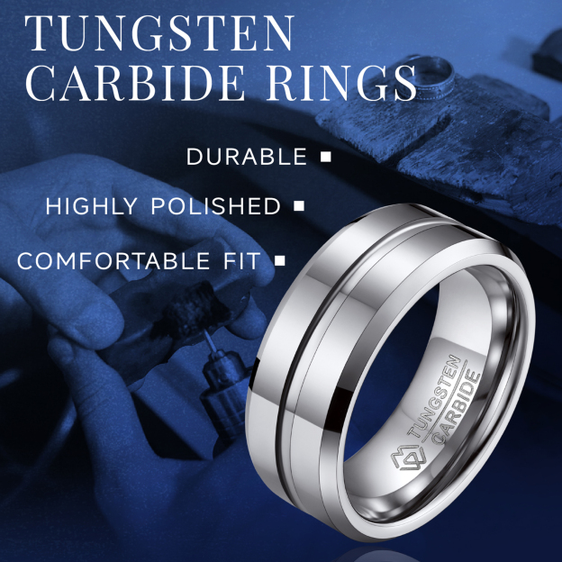 Tungsten Carbide Wedding Ring Details - Ring Design