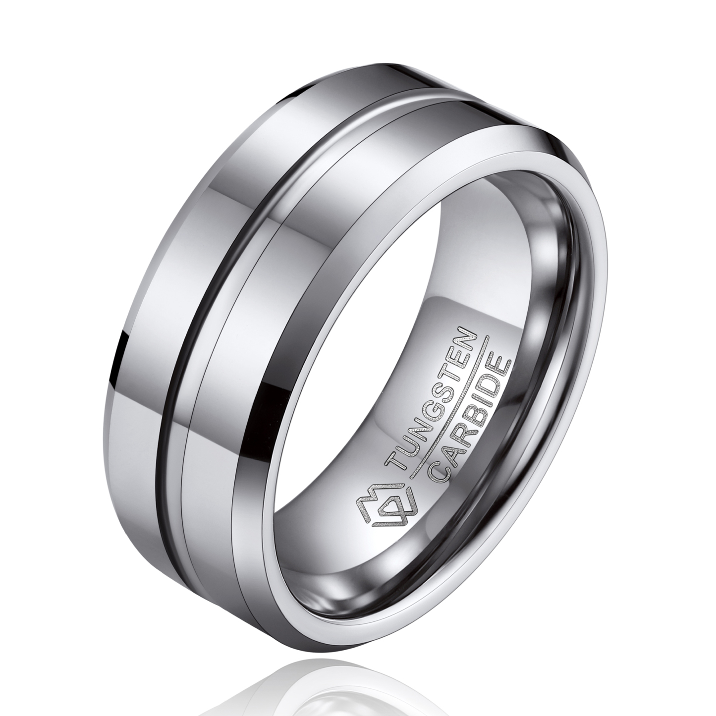 Tungsten Carbide Wedding Ring in White Gold-02