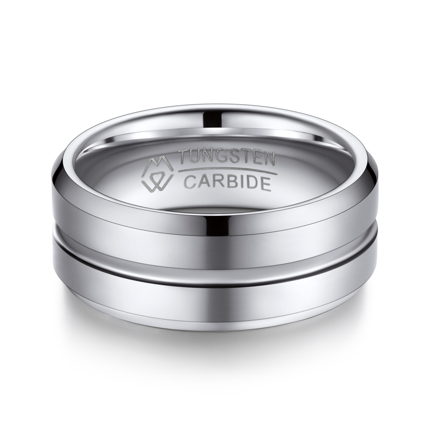 Tungsten Carbide Wedding Ring in White Gold