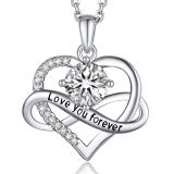 1 Carat Infinity Heart Moissanite Pendant Silver For Women