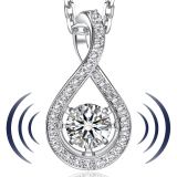  0.5ct Moissanite Infinity Pendant Dancing Stone Necklace Sterling silver for Her