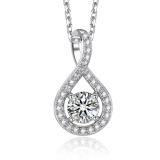 0.5ct Moissanite Infinity Pendant Sterling silver Necklace Chain for Her