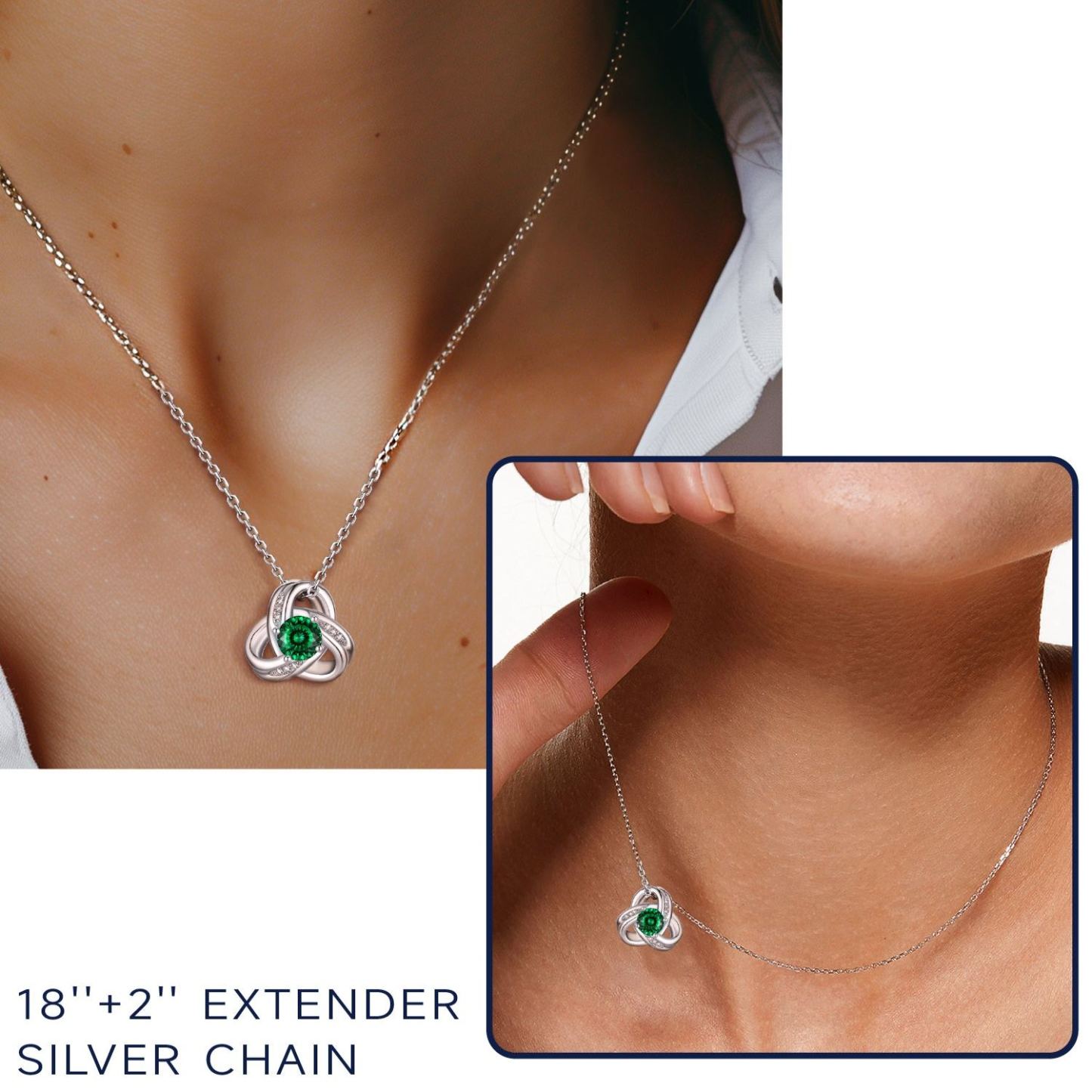 Infinity Love Knot Moissanite Necklace for Women Mom Birthday Gift