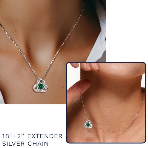 Infinity Love Knot Moissanite Necklace for Women Mom Birthday Gift