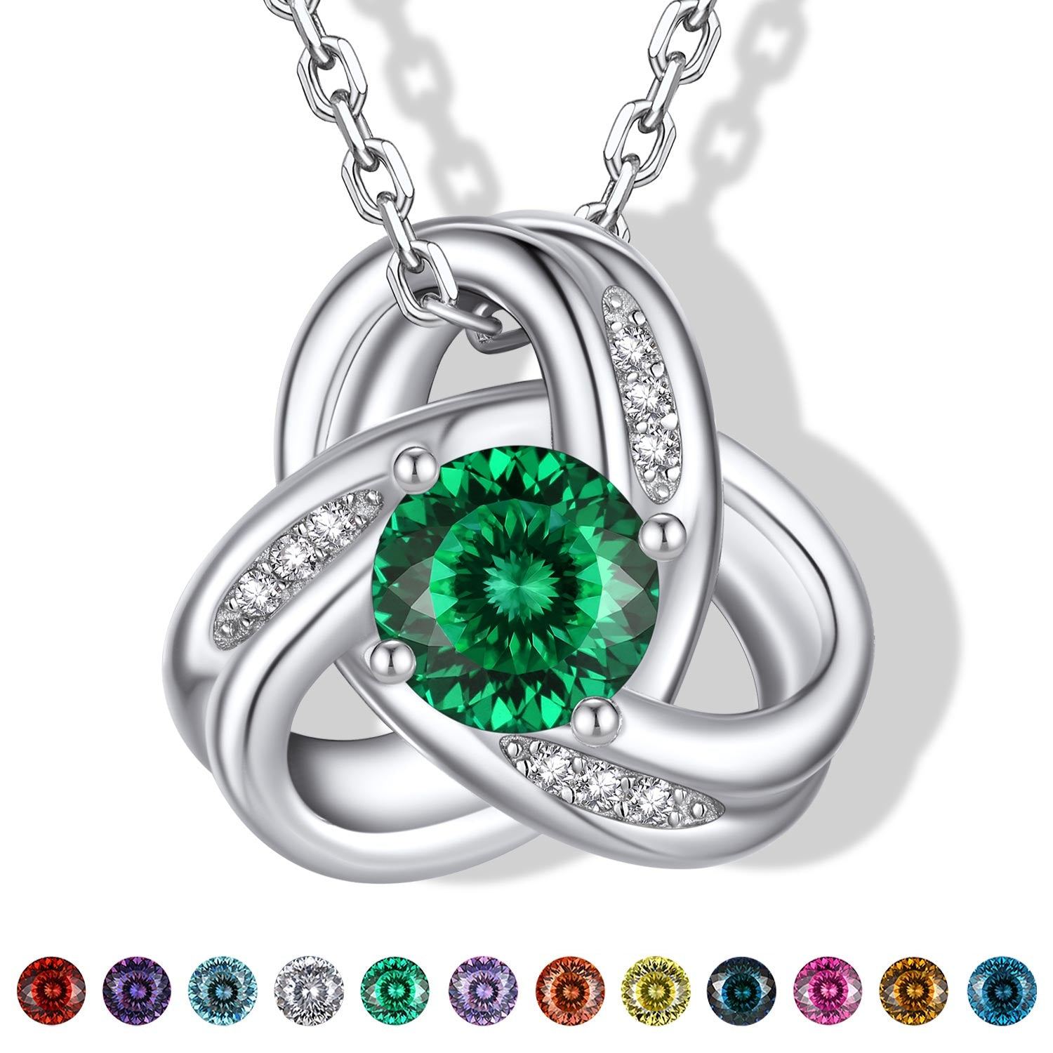 Infinity Love Knot Moissanite Necklace for Women Mom Birthday Gift