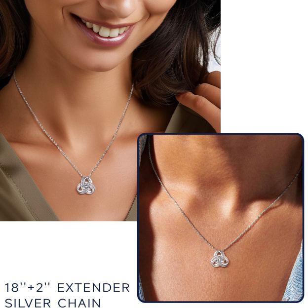 Infinity Love Knot Moissanite Necklace for Women Mom Birthday Gift