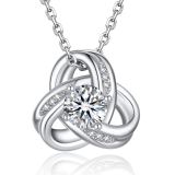 Sterling Silver Infinity Birthstone Love Knot Necklace Christmas For Her