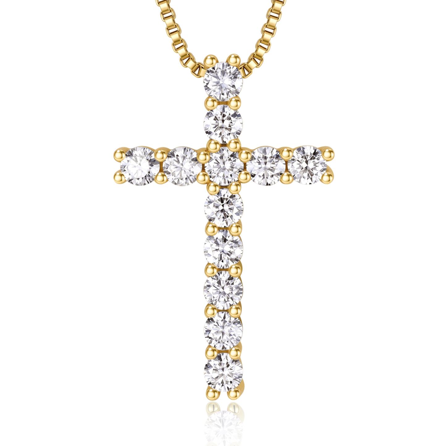 Moissanite Cross Necklace Christmas Gift For Her
