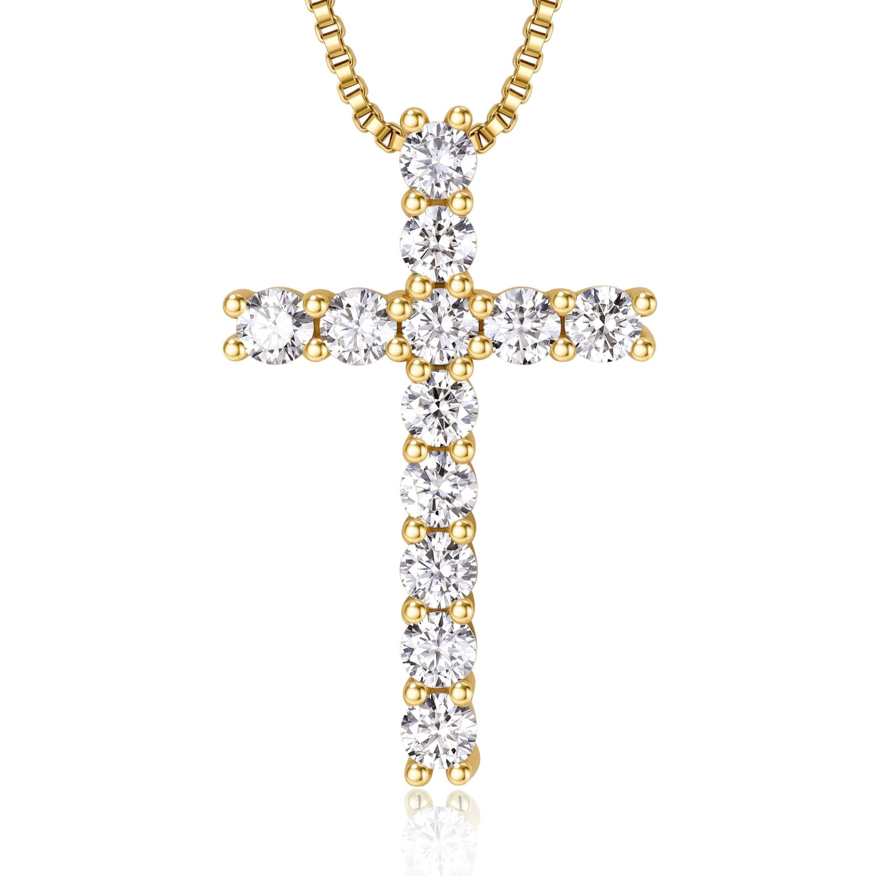 Moissanite Cross Necklace Christmas Gift For Her