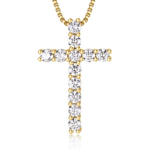 Moissanite Cross Necklace Christmas Gift For Her