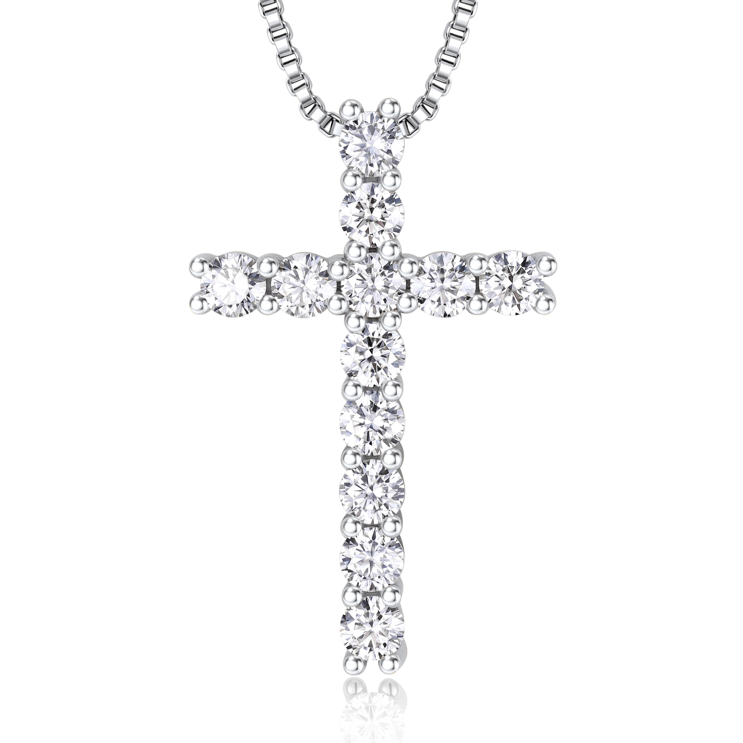Moissanite Cross Necklace Christmas Gift For Her