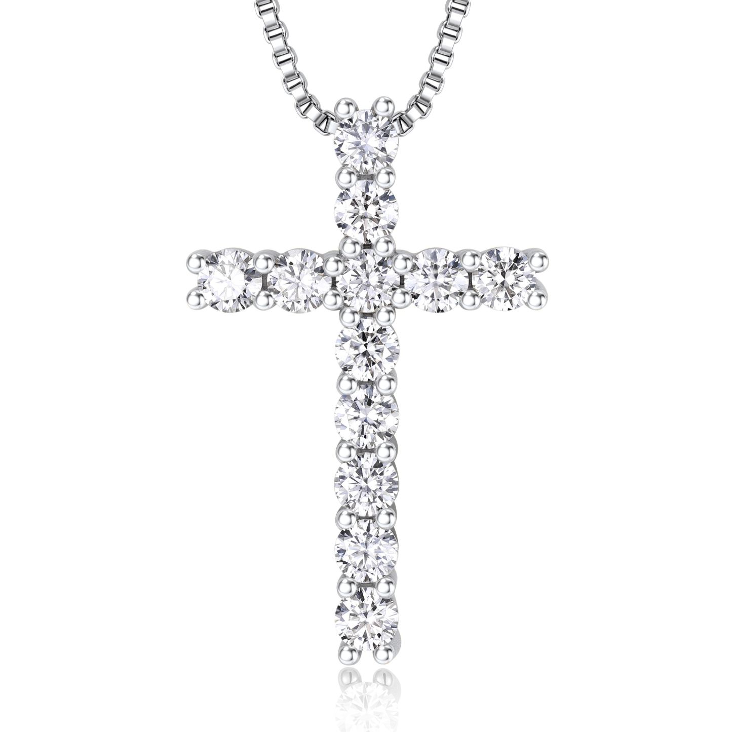 Moissanite Cross Necklace Christmas Gift For Her