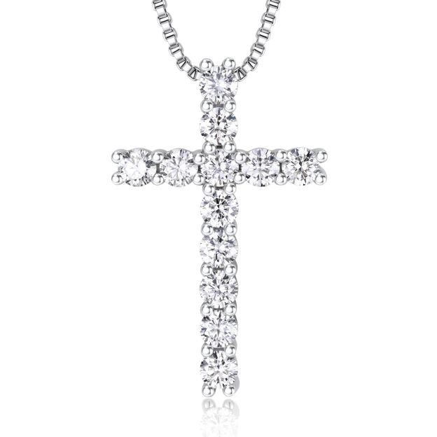 Moissanite Cross Necklace Christmas Gift For Her