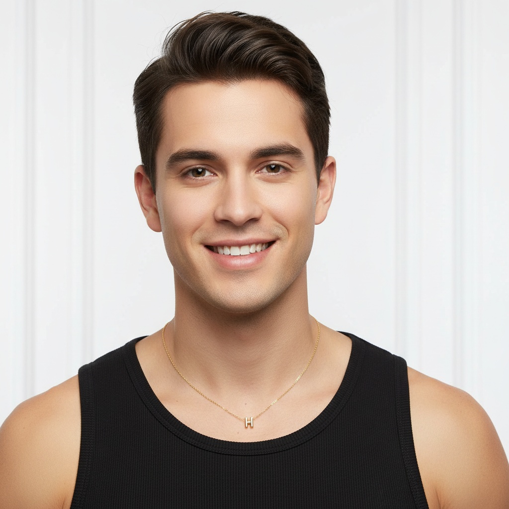 Initial Dainty Necklace for Men