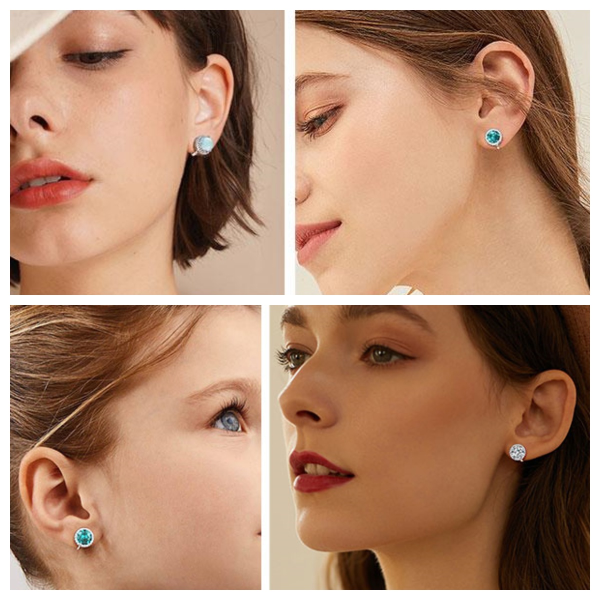 Sparkling Zirconia Round Birthstone Clip-on Earrings