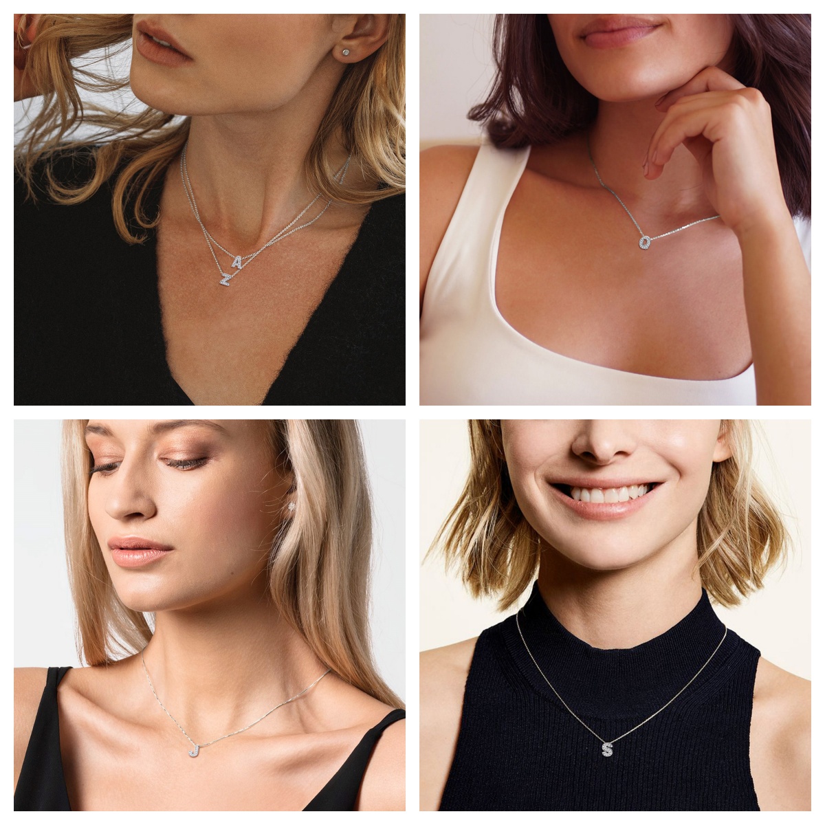 Dainty Cubic Zirconia Initial Necklace  for Women, Ladies, Men, Mother, Father, Friends, Couples, girlfriend, boyfriend, teenager, husband