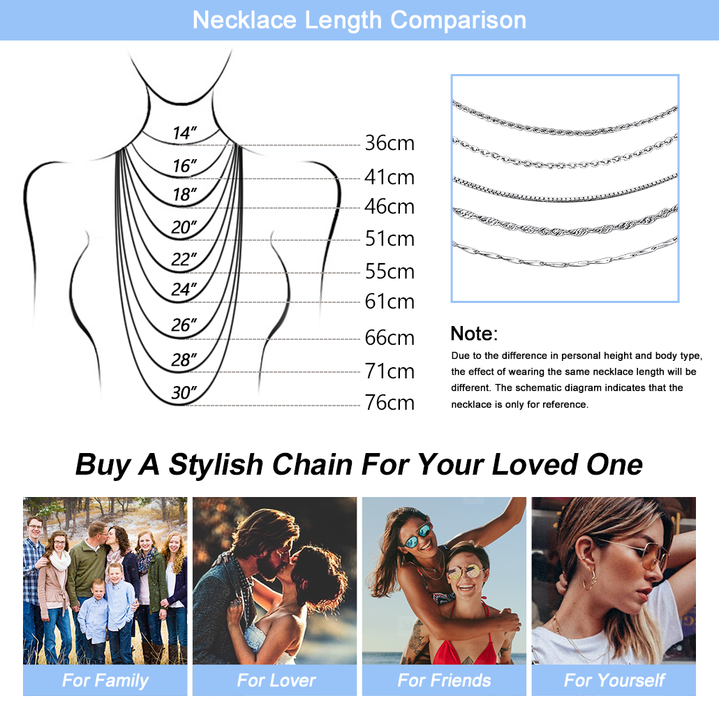 ChicSilver Thin Sterling Silver Cable Chain Necklace for Women, Ladies, Men, Friends, girlfriend, boyfriend, teenager, husband