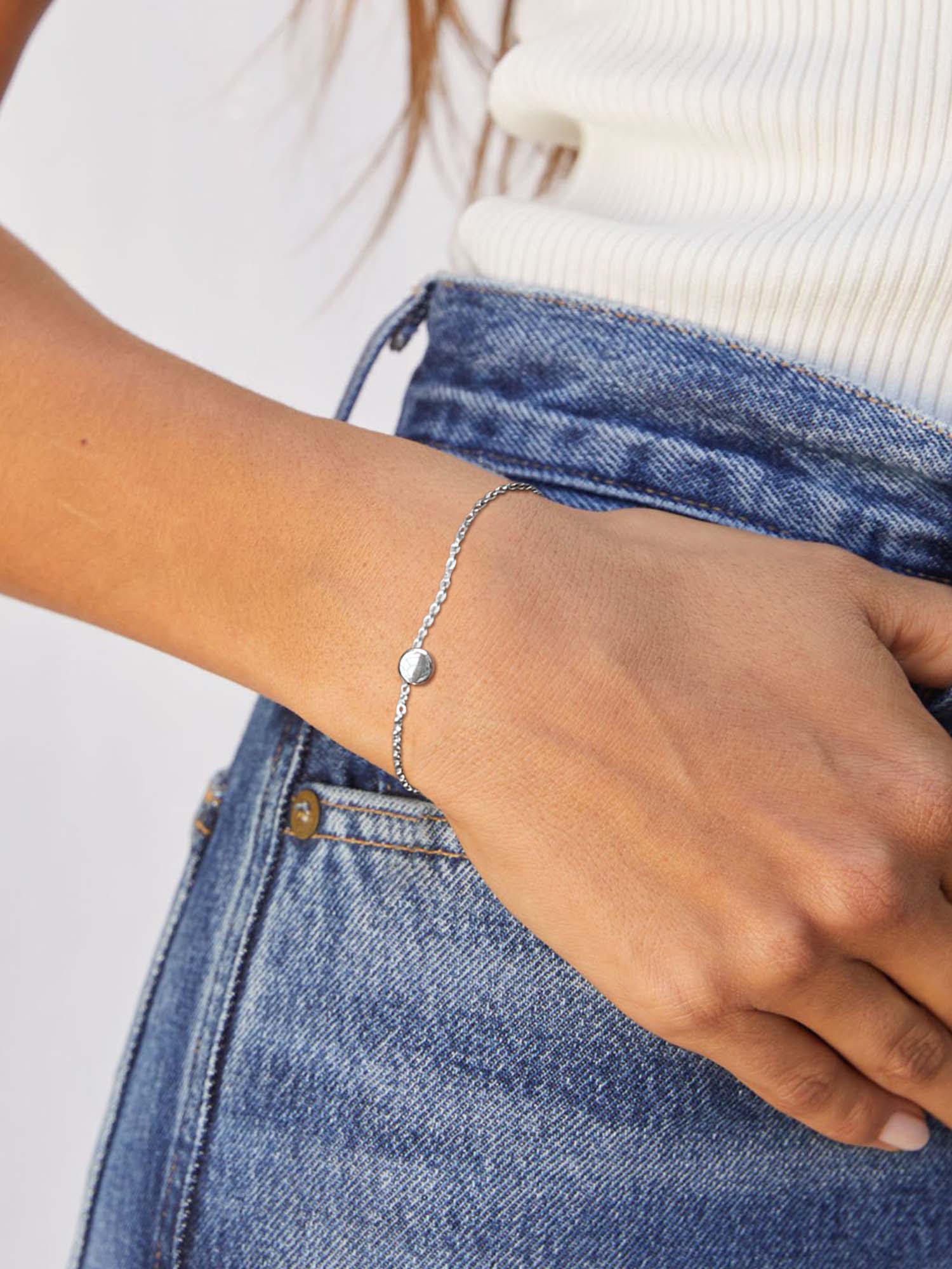 Minimalist Round Circle Dot Bracelet