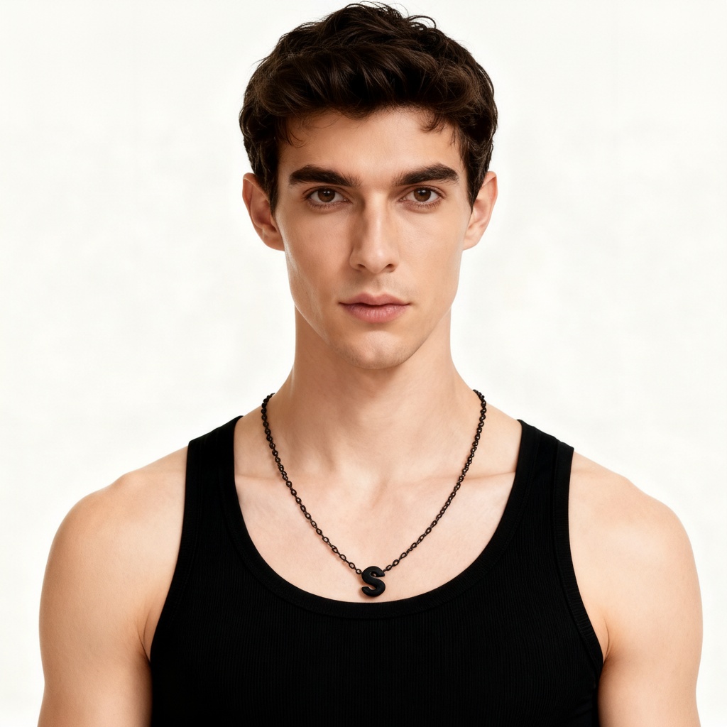 Initial Dainty Necklace for Men