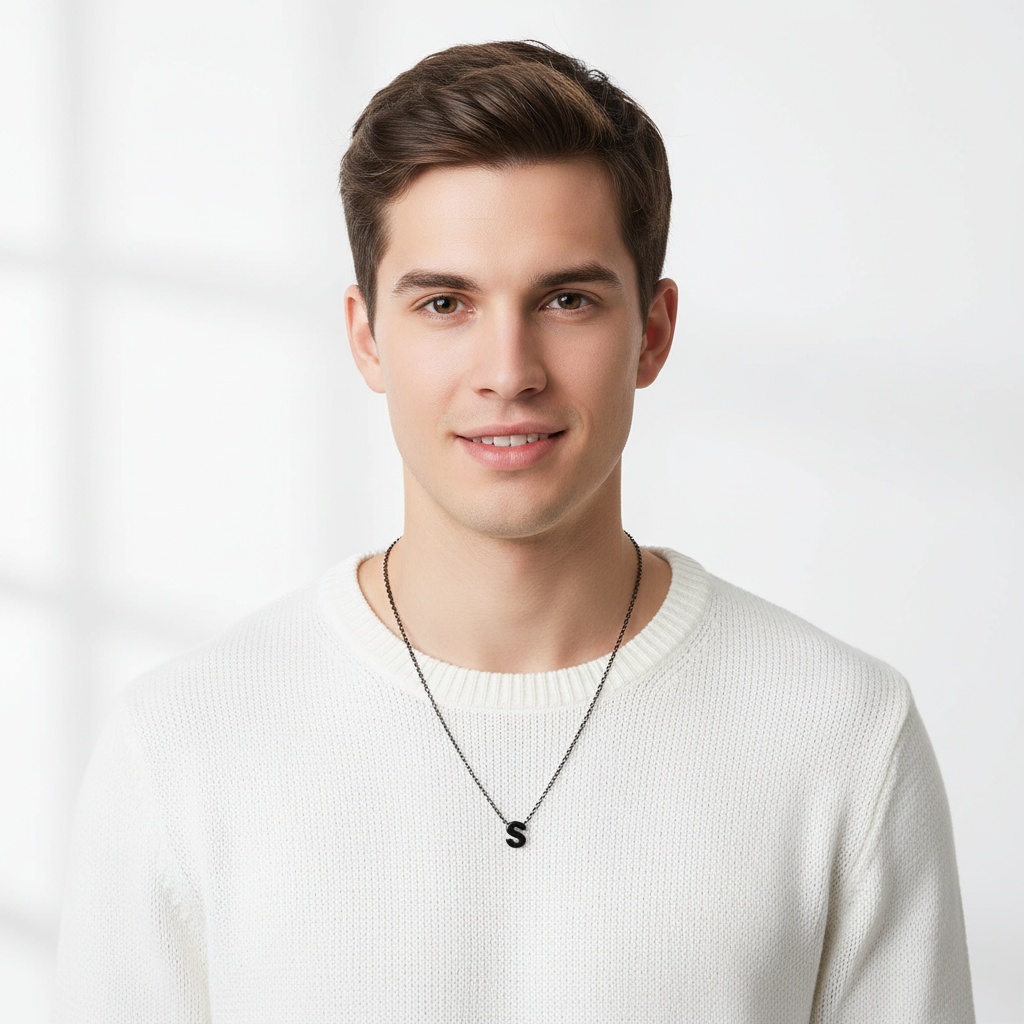 Initial Dainty Necklace for Men