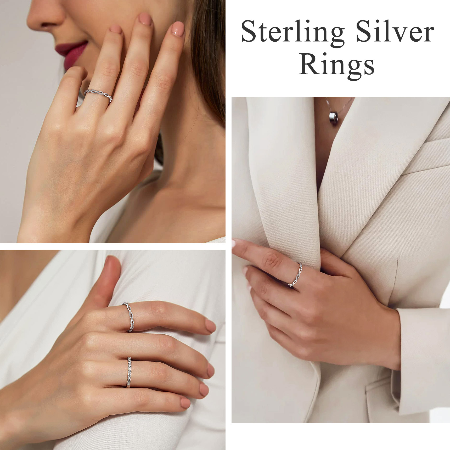 Simple Twisted Full Cubic Zirconia Band Ring  for Women, Ladies, Men, Mother, Father, Friends, Couples, girlfriend, boyfriend, teenager, husband