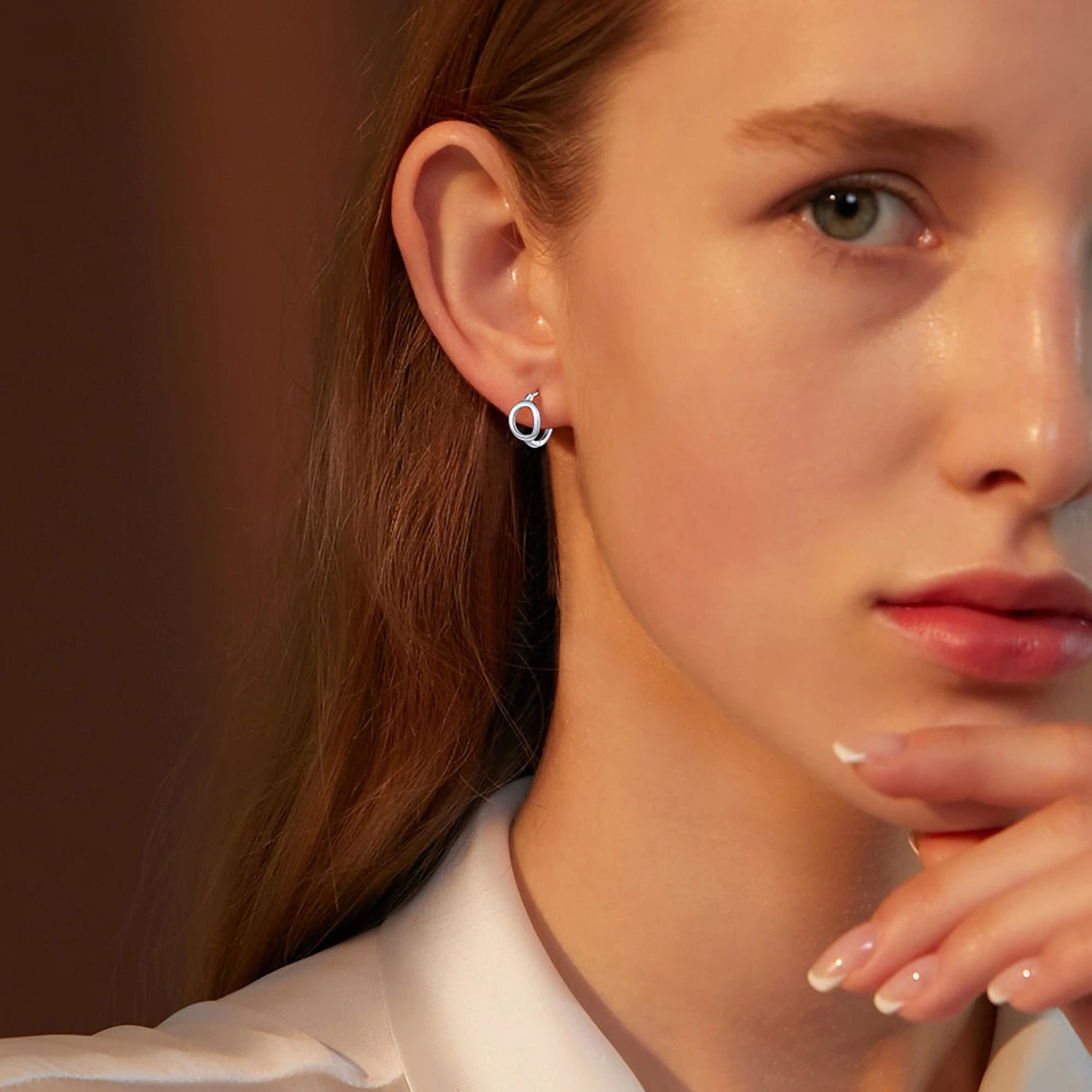 Stackable Initial Hoop Earrings for Women, Ladies, girlfriend, wife