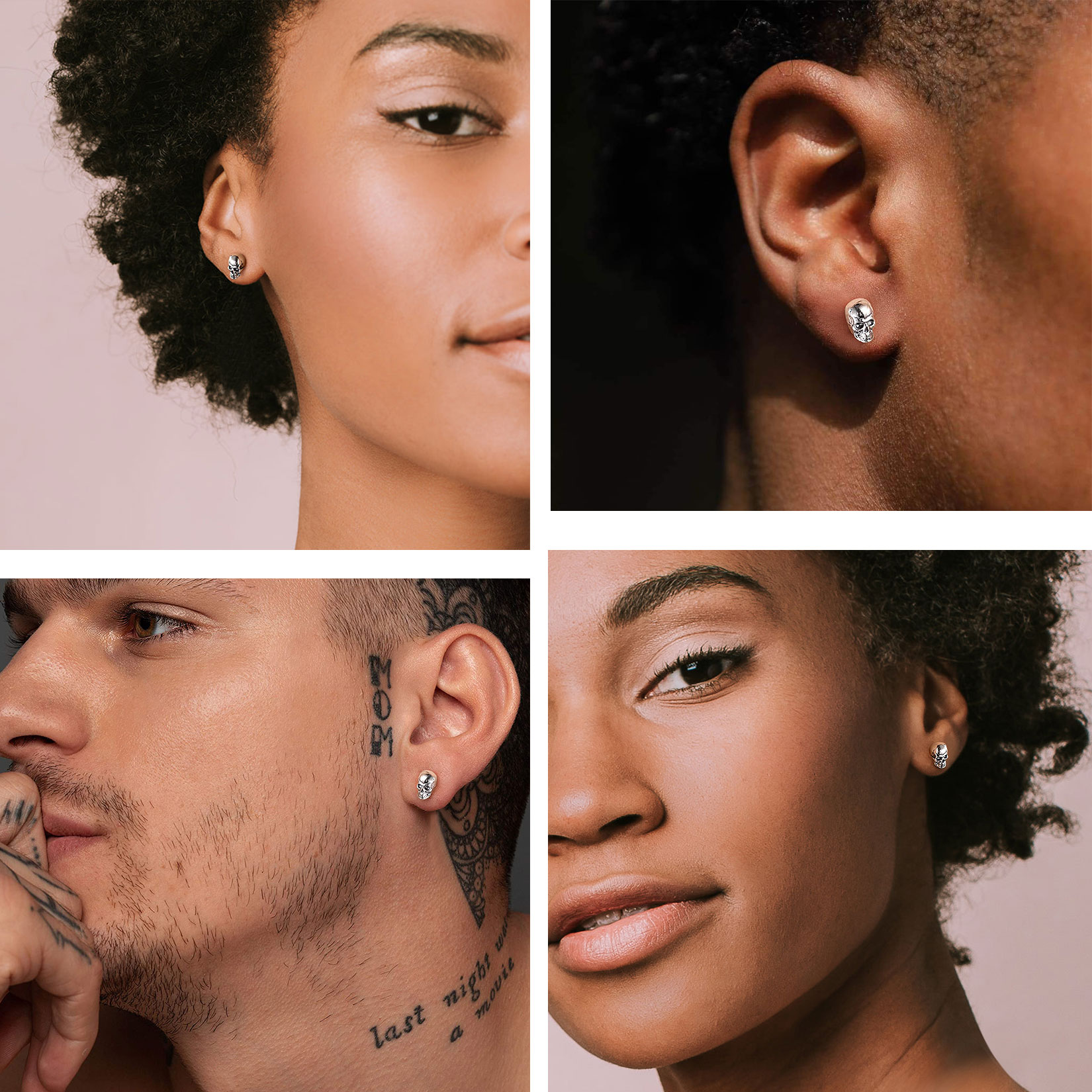 Gothic Skull Head Stud Earrings  for Women, Ladies, Men, Mother, Father, Friends, Couples, girlfriend, boyfriend, teenager, husband