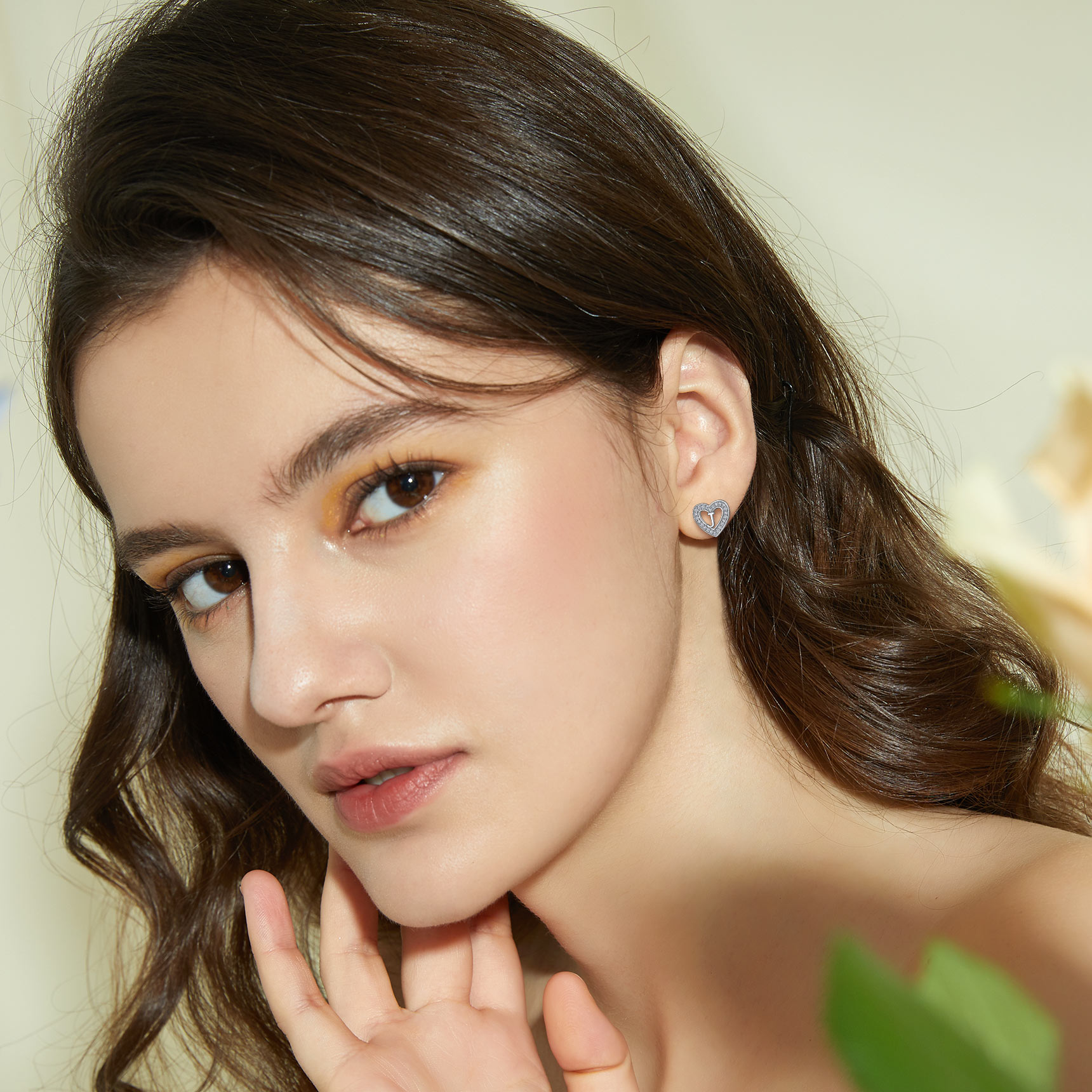 Heart Initial Letter Earrings with Cubic Zirconia Stud Earrings for Women, Ladies, Couples, girlfriend, wife