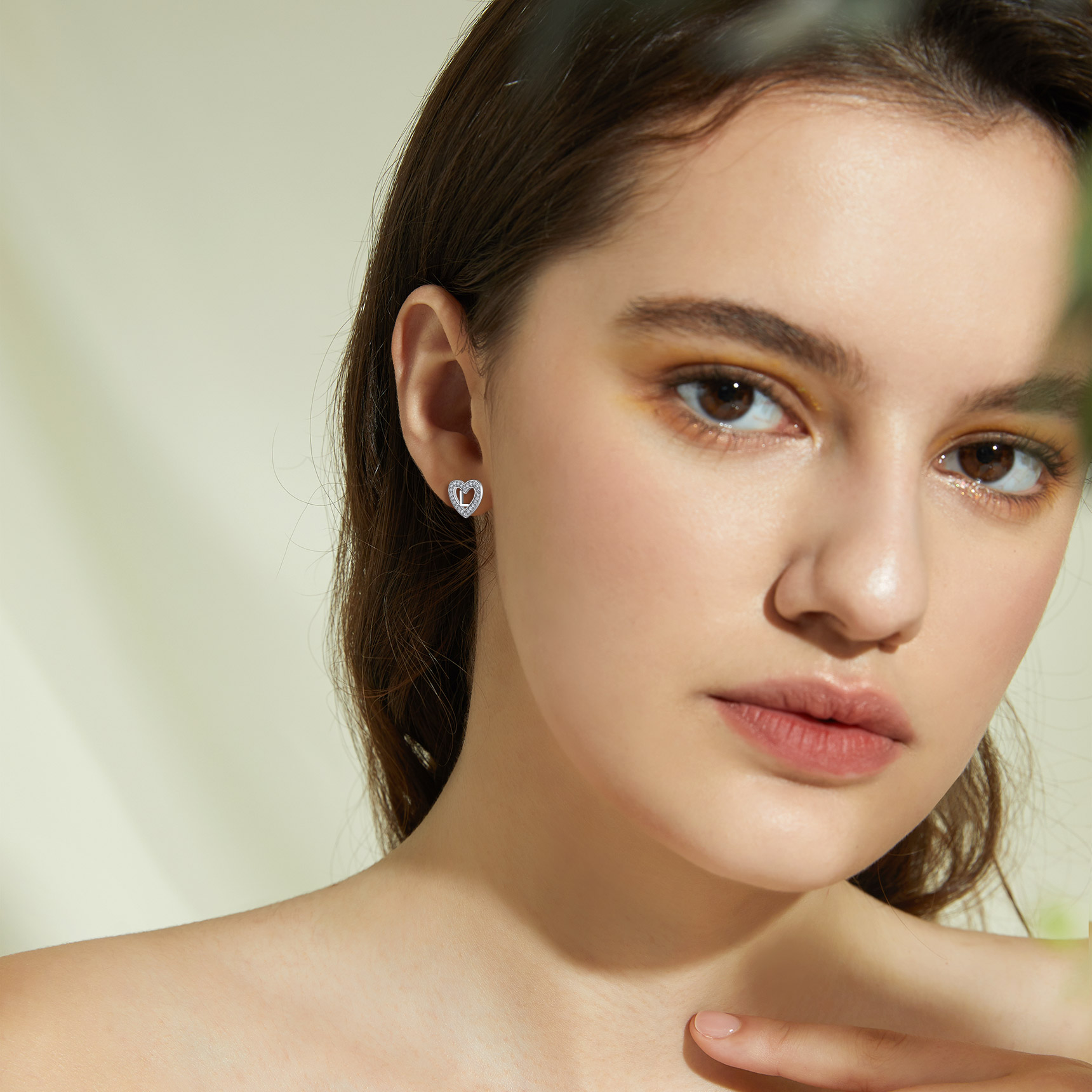 Heart Initial Letter Earrings with Cubic Zirconia Stud Earrings for Women, Ladies, Couples, girlfriend, wife