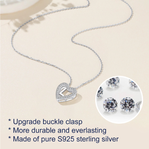 Sterling Silver Heart Initial Pendant Necklace for Her