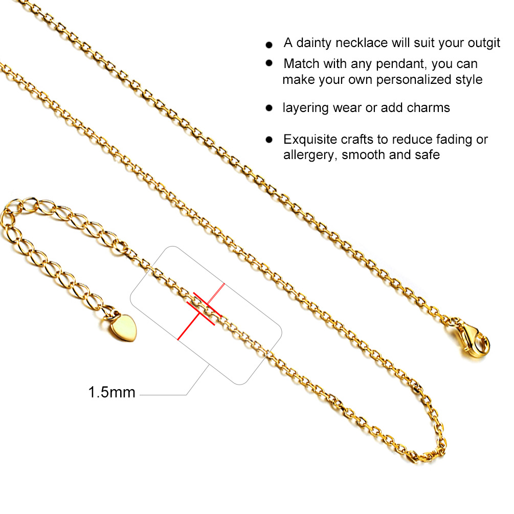 1.5mm  Rolo Chain  Sterling Silver For Women