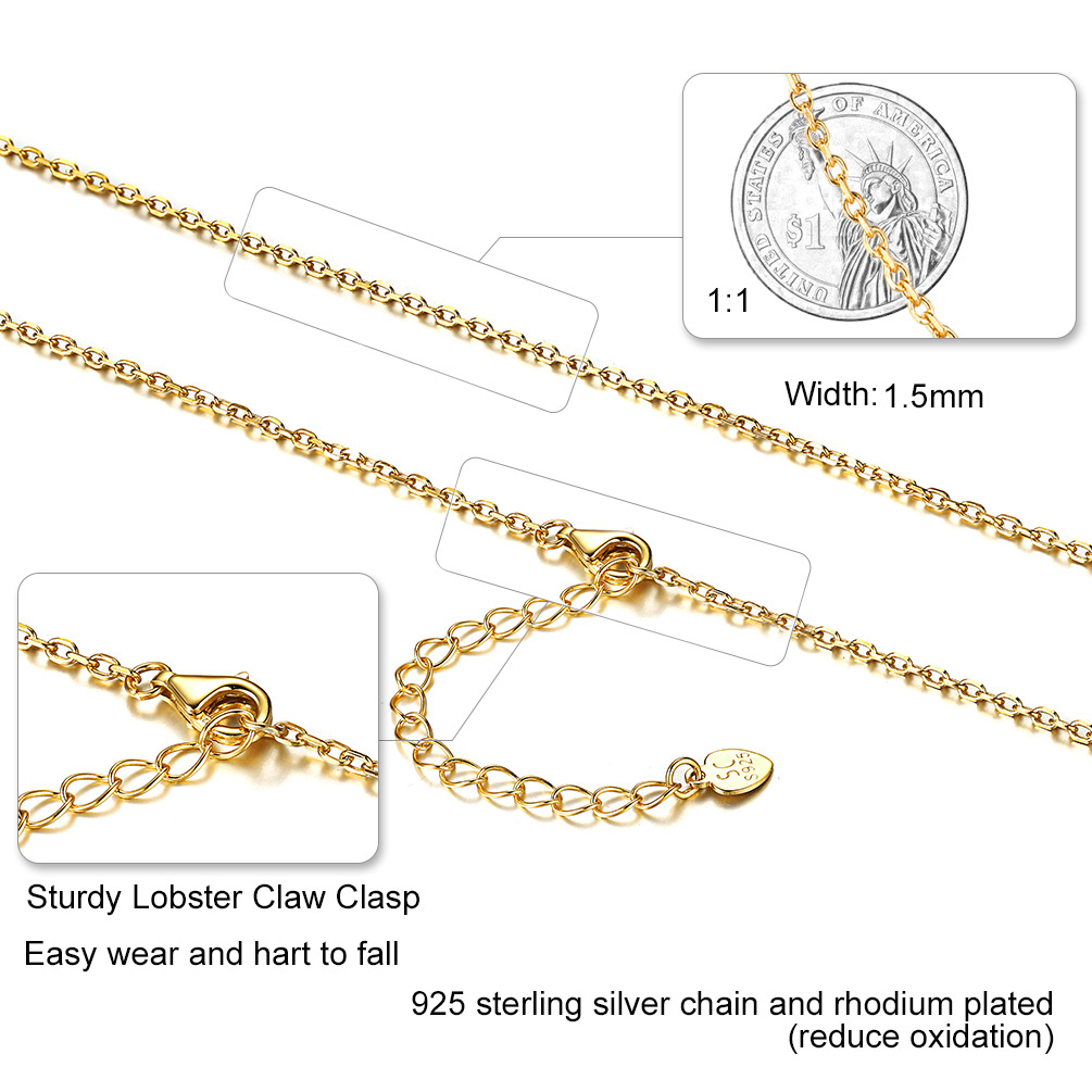 1.5mm  Rolo Chain  Sterling Silver For Women